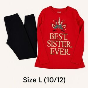 🌴 Best Sister Ever Holiday Outfit – Size L (10/12)